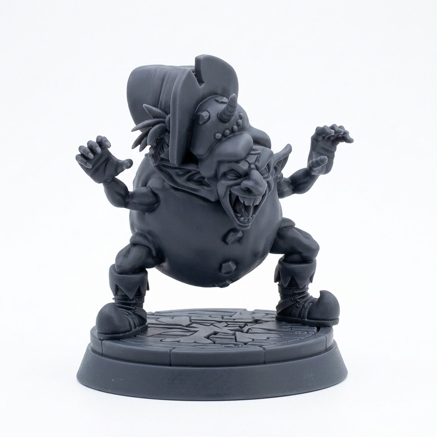 Snowman Goblin - Gray Resin 3D Printed Miniature