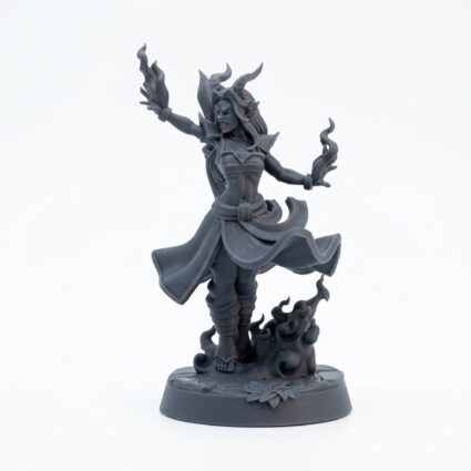 Sorcere Spellslinger - Gray Resin 3D Printed Miniature
