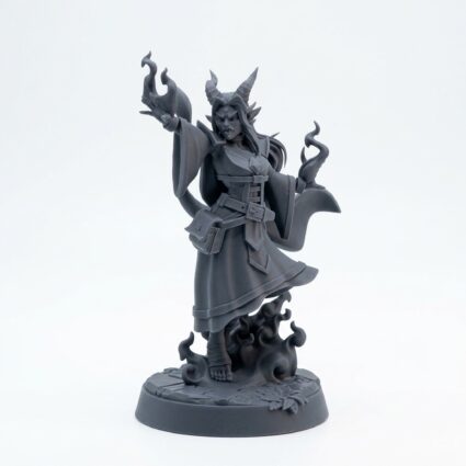Sorcerer Master - Gray Resin 3D Printed Miniature
