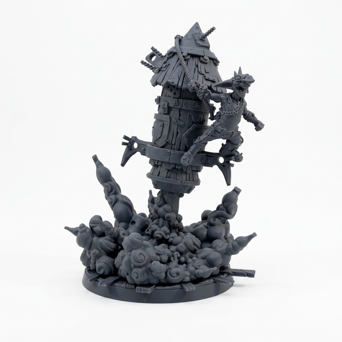 Splatter Rocketeer - Gray Resin 3D Printed Miniature