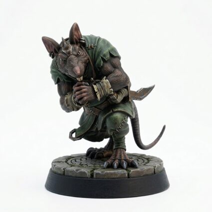 Street Brawler Rat - Painted 3D Printed Miniature