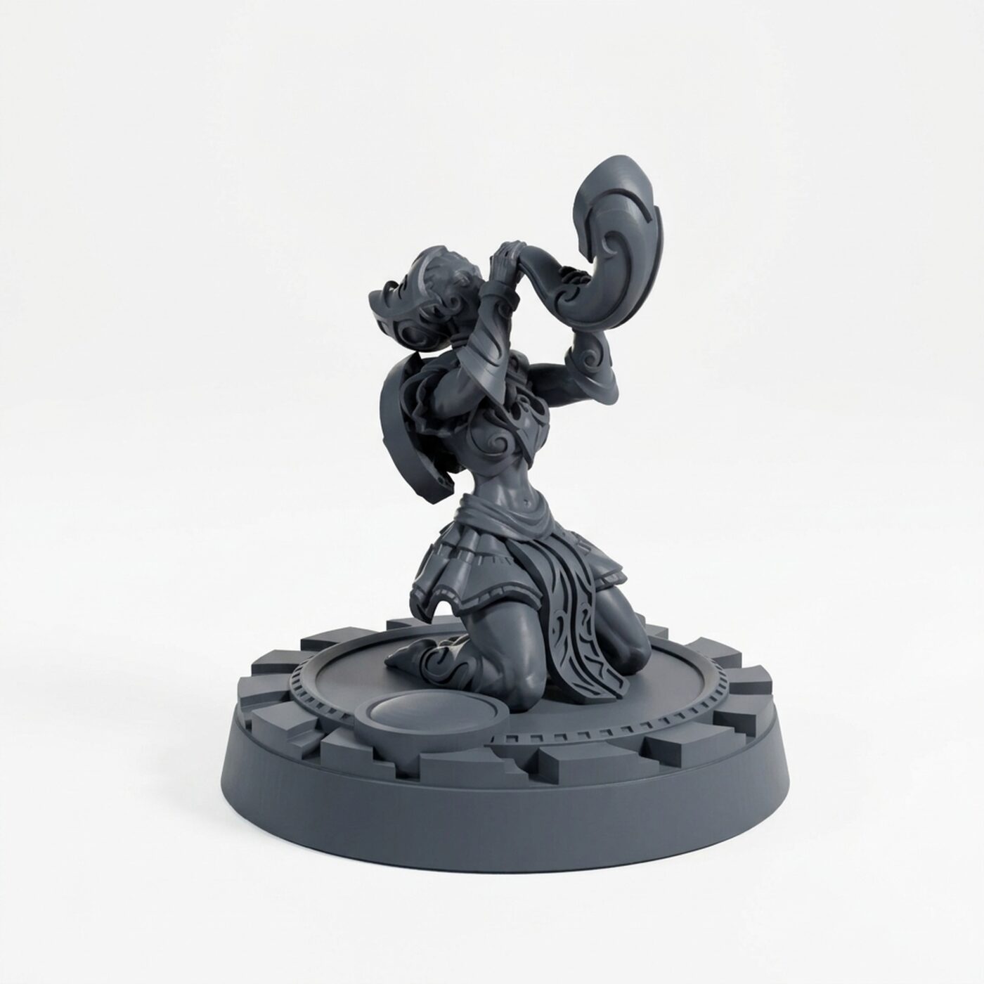 Stygian Siren A - Gray Resin 3D Printed Miniature