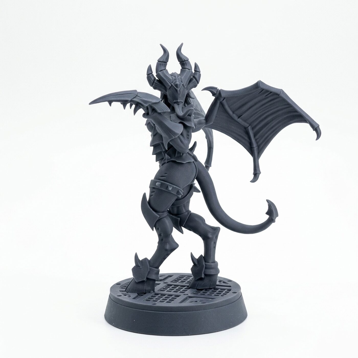 Succubus Hellmaiden - Gray Resin 3D Printed Miniature