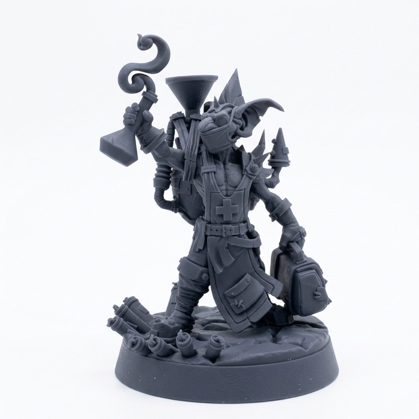 Surgeon Pose B Poison Master - Gray Resin 3D Printed Miniature