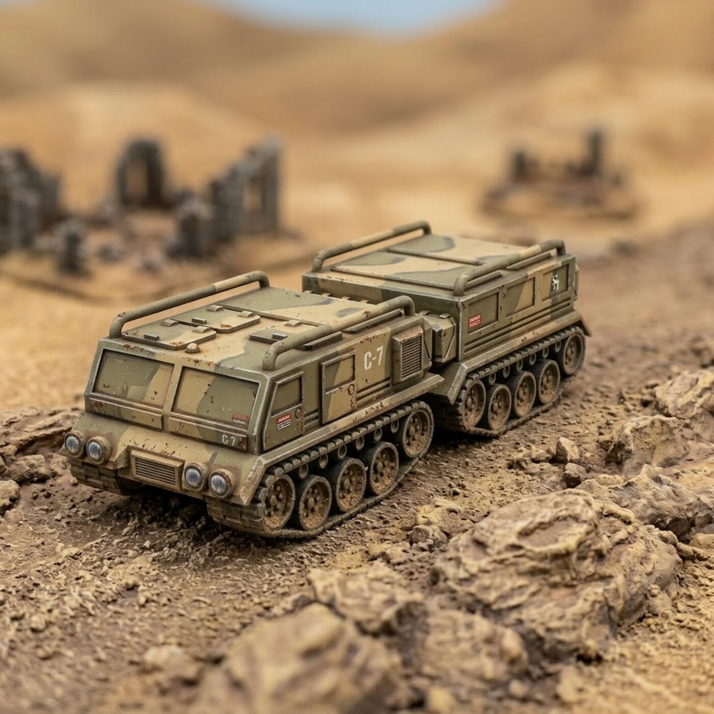 SUSV Articulated Tracked Vehicle - 3D Printed Miniature Painted Mech Miniature
