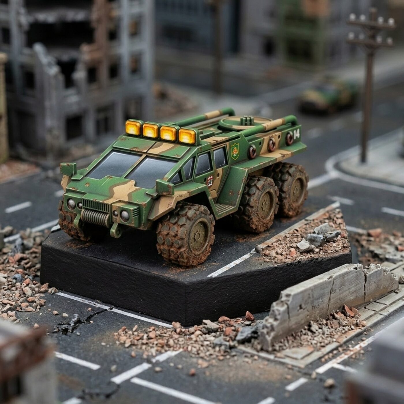 Swiftwind Scout Car Stowed - Use Mechs 3D Printed Miniature Painted Mech Miniature