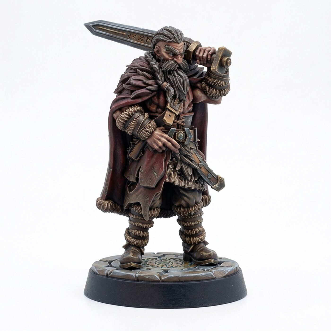 Sword Man Viking - Painted 3D Printed Miniature