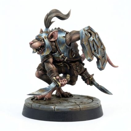 Sword Slash Ratfolk - Painted 3D Printed Miniature