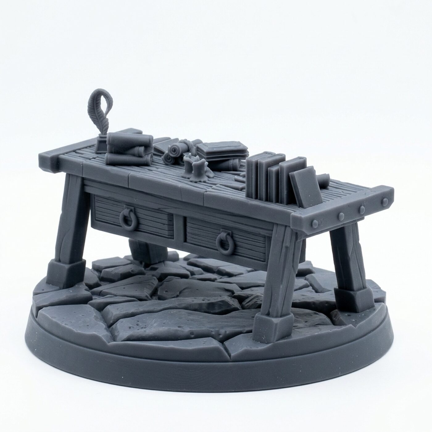 Table - Gray Resin 3D Printed Miniature
