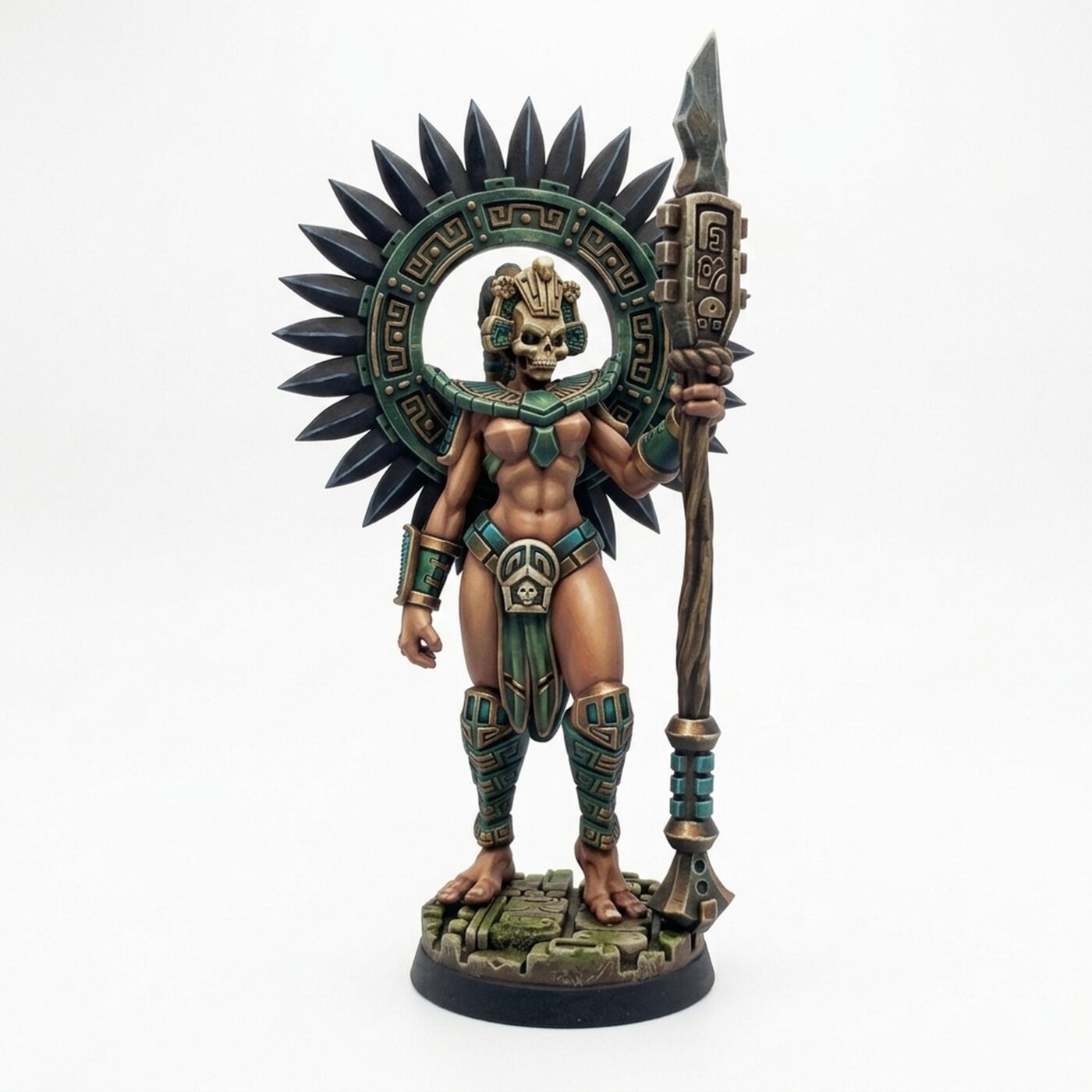 Tepeu Royal Warrior A - Painted 3D Printed Miniature