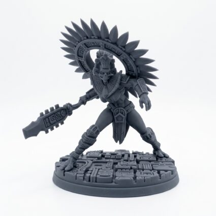 Tepeu Royal Warrior B - Gray Resin 3D Printed Miniature