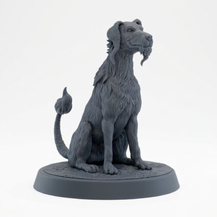 The Last Blink Dog - Gray Resin 3D Printed Miniature