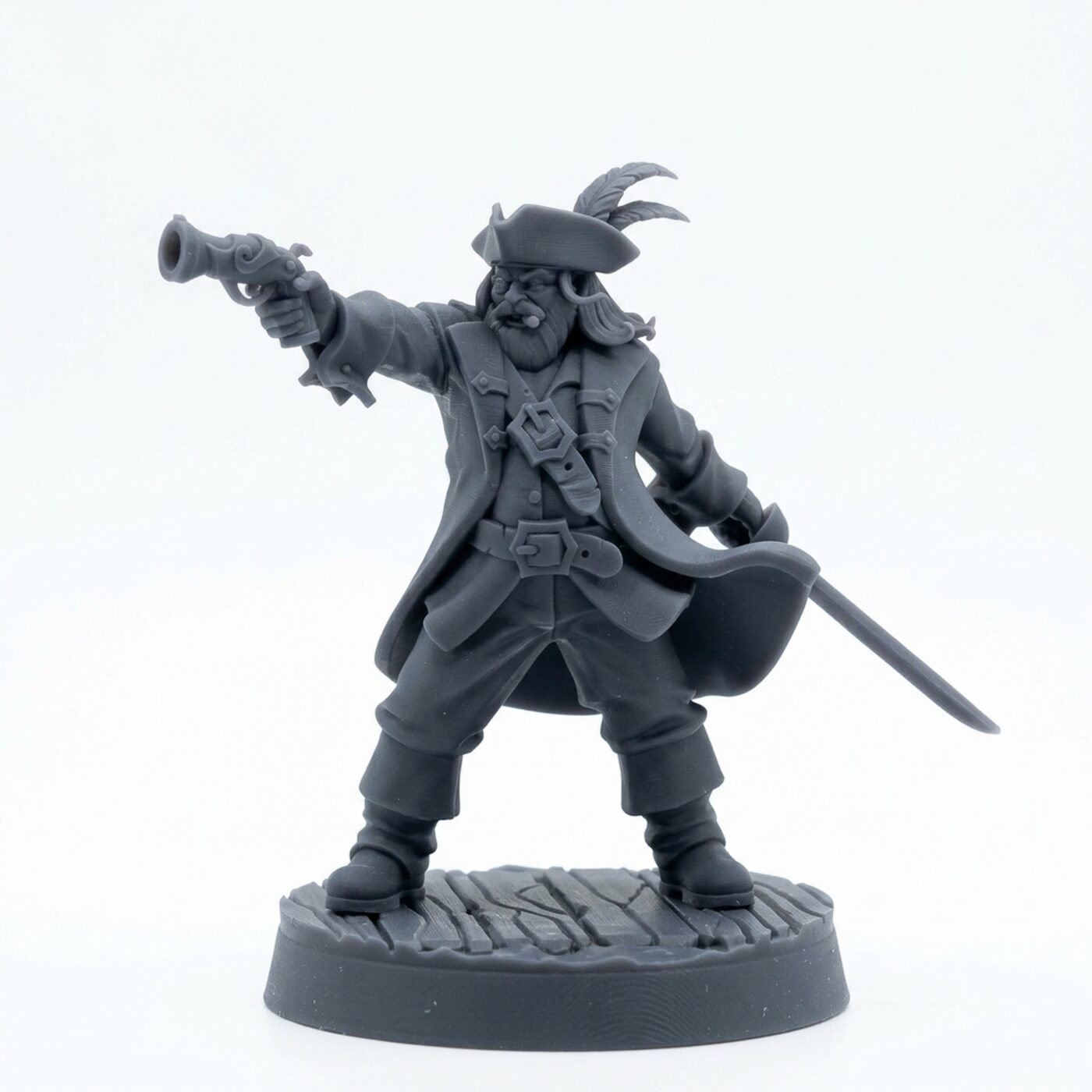 The Captain - Gray Resin 3D Printed Miniature