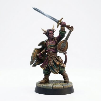 Tiefling Sword Fighter - Painted 3D Printed Miniature