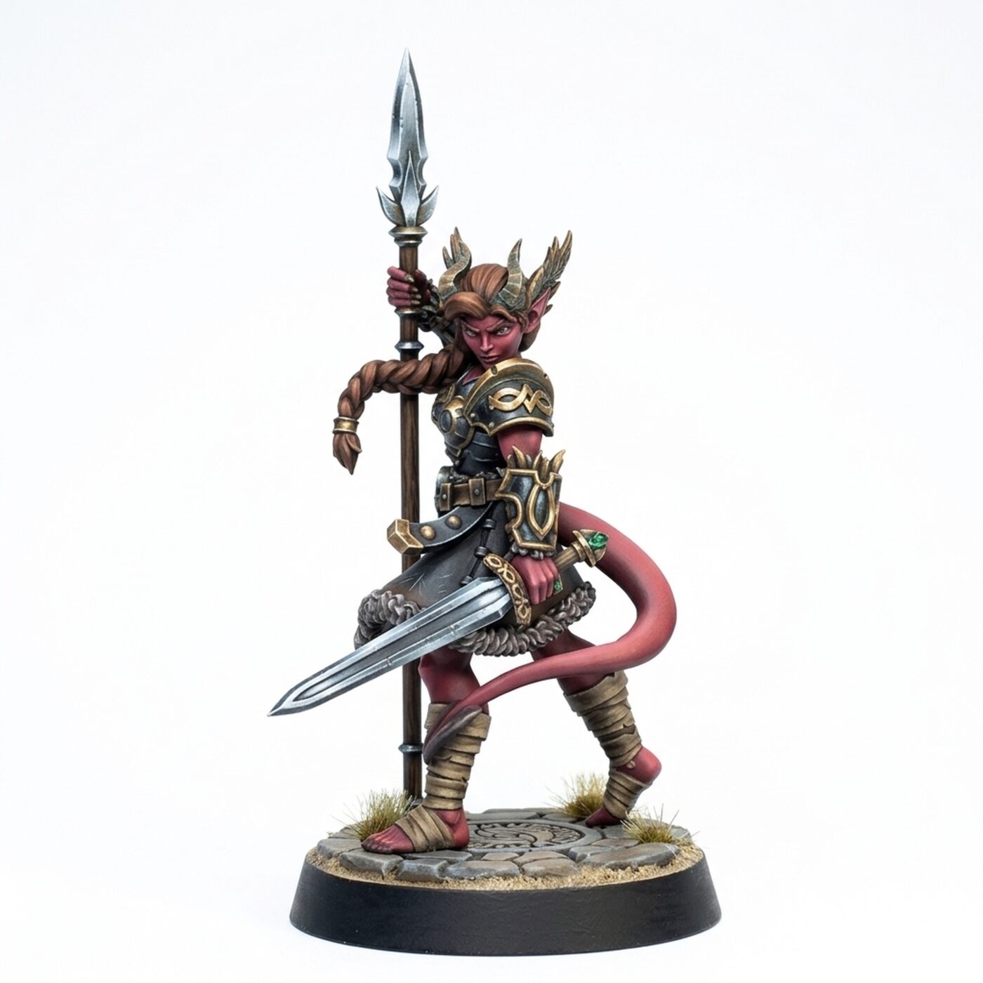 Tiefling Valkyrie - Painted 3D Printed Miniature