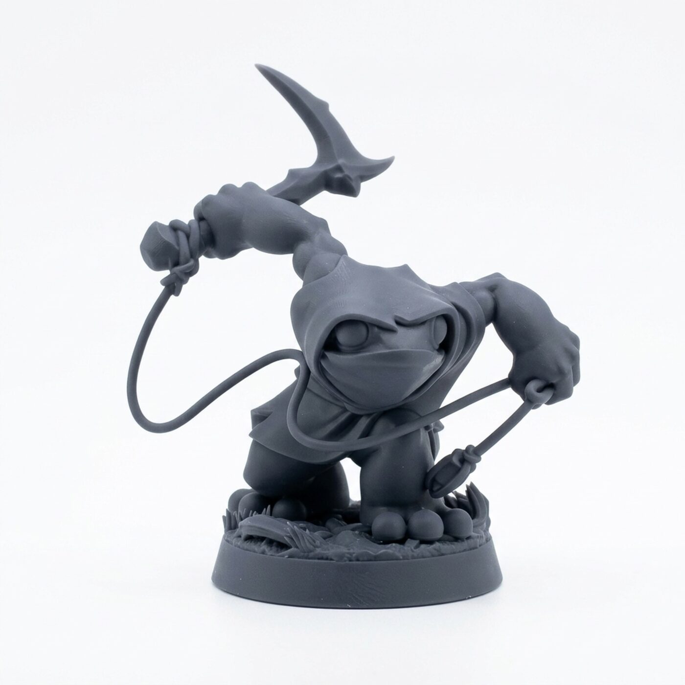 Toadassassin C - Gray Resin 3D Printed Miniature