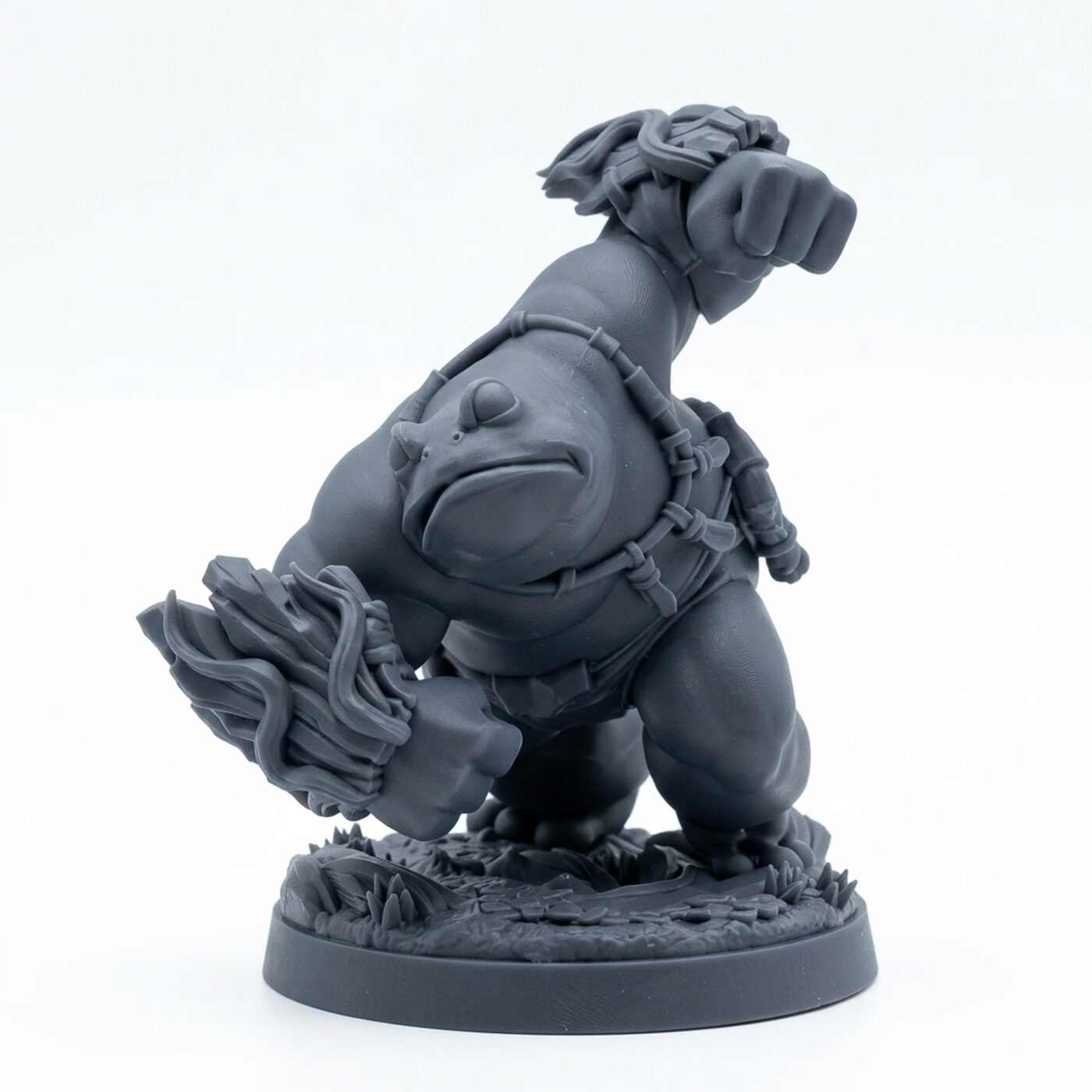 Toadsmasher A - Gray Resin 3D Printed Miniature