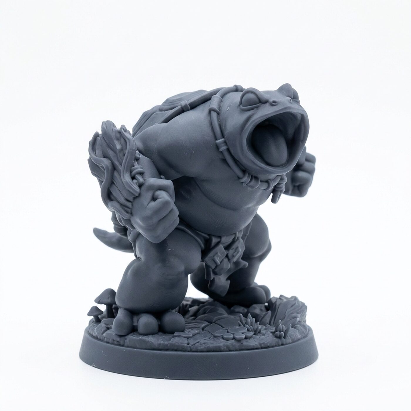 Toadsmasher B - Gray Resin 3D Printed Miniature