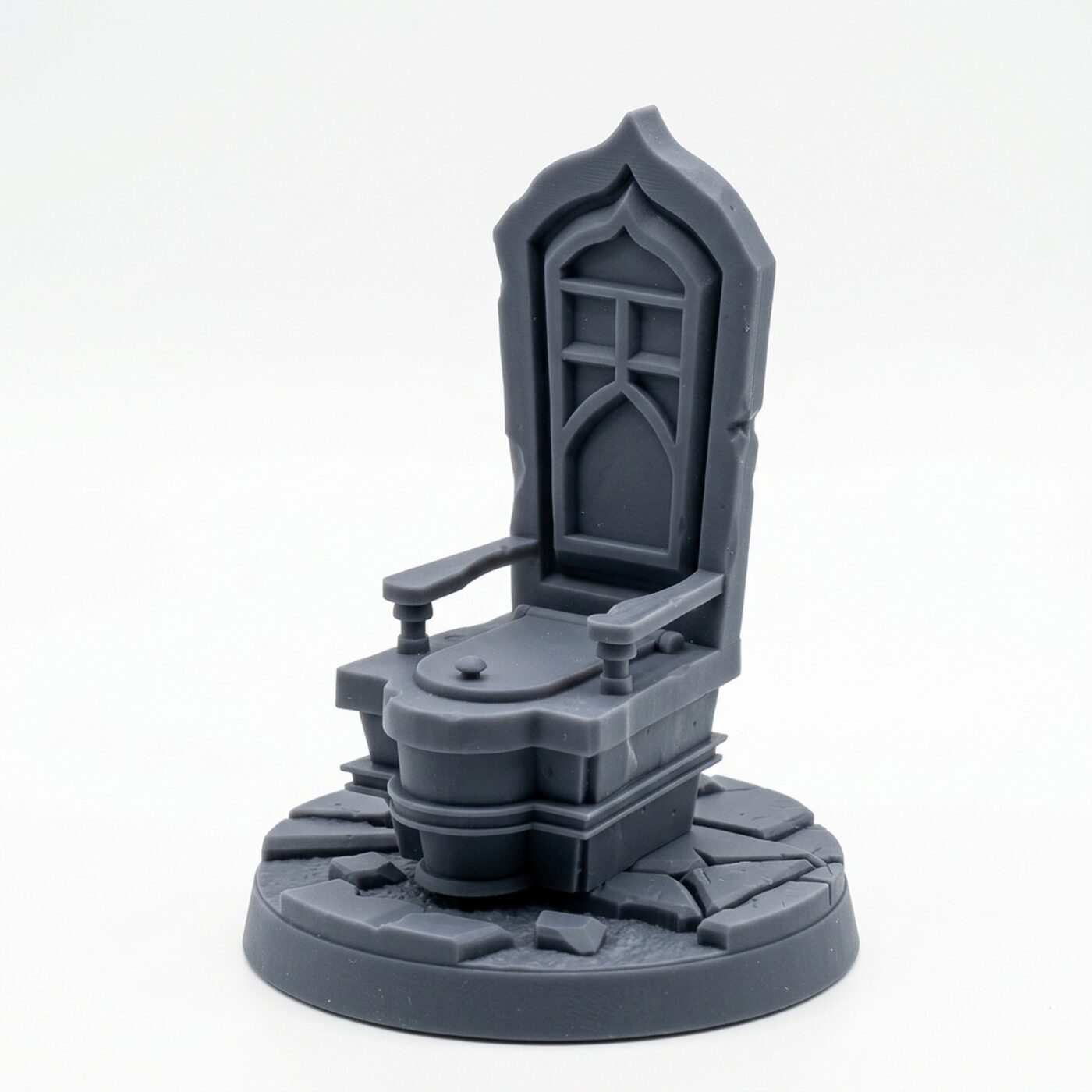 Toilet - Gray Resin 3D Printed Miniature