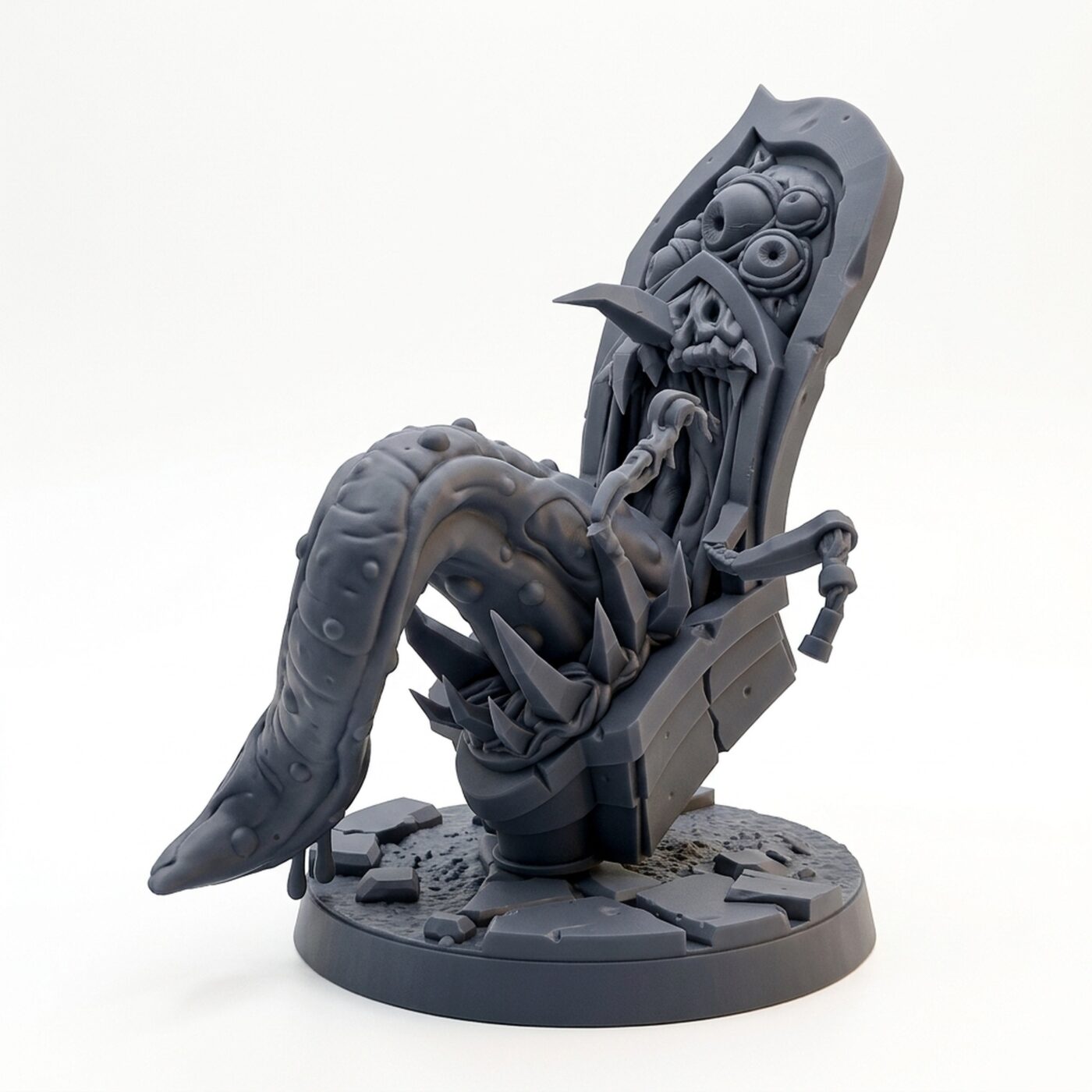 Toilet Mimic - Gray Resin 3D Printed Miniature