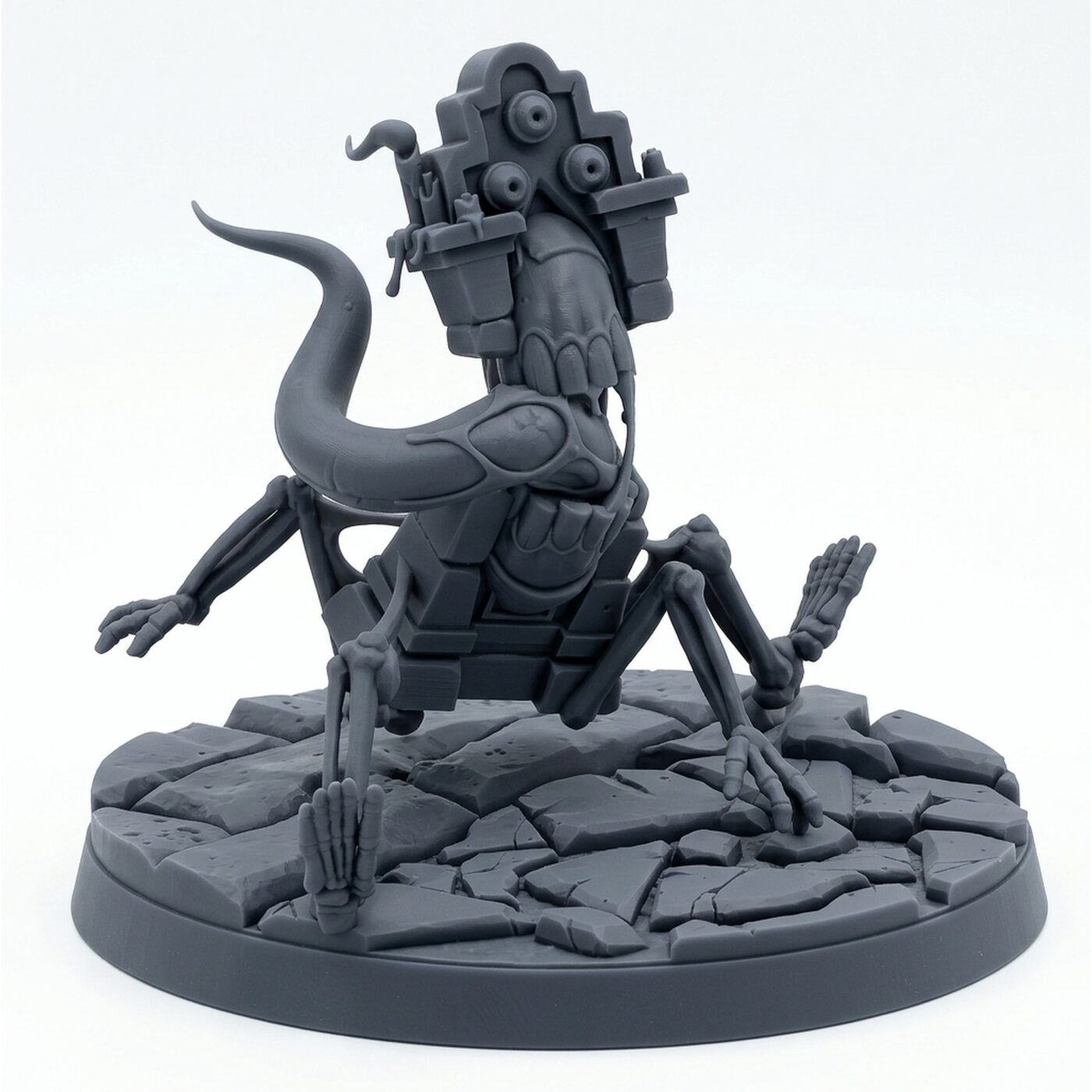 Tombstone Mimic - Gray Resin 3D Printed Miniature