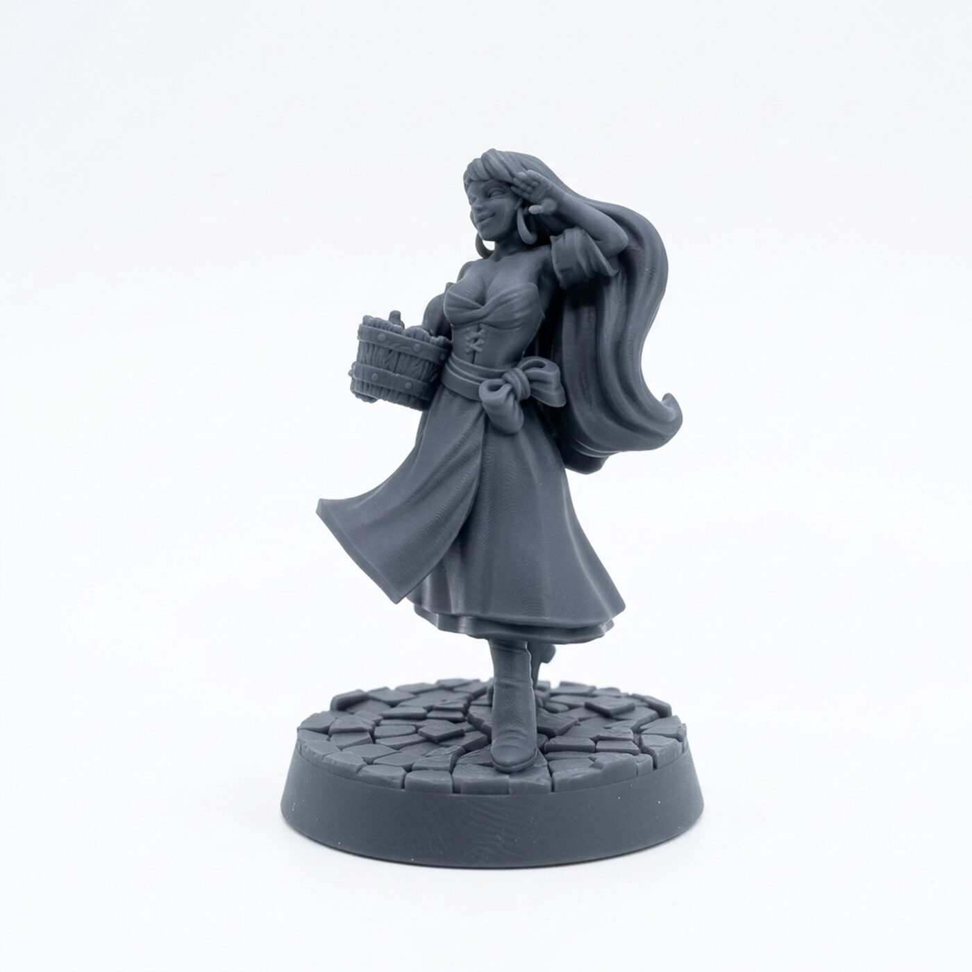 Tonata Tiefling Brat - Gray Resin 3D Printed Miniature