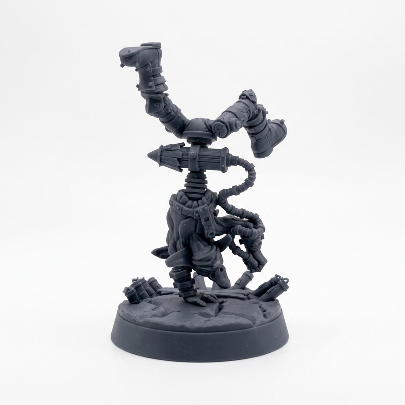 Tosser F Rocket Body Handstand - Gray Resin 3D Printed Miniature