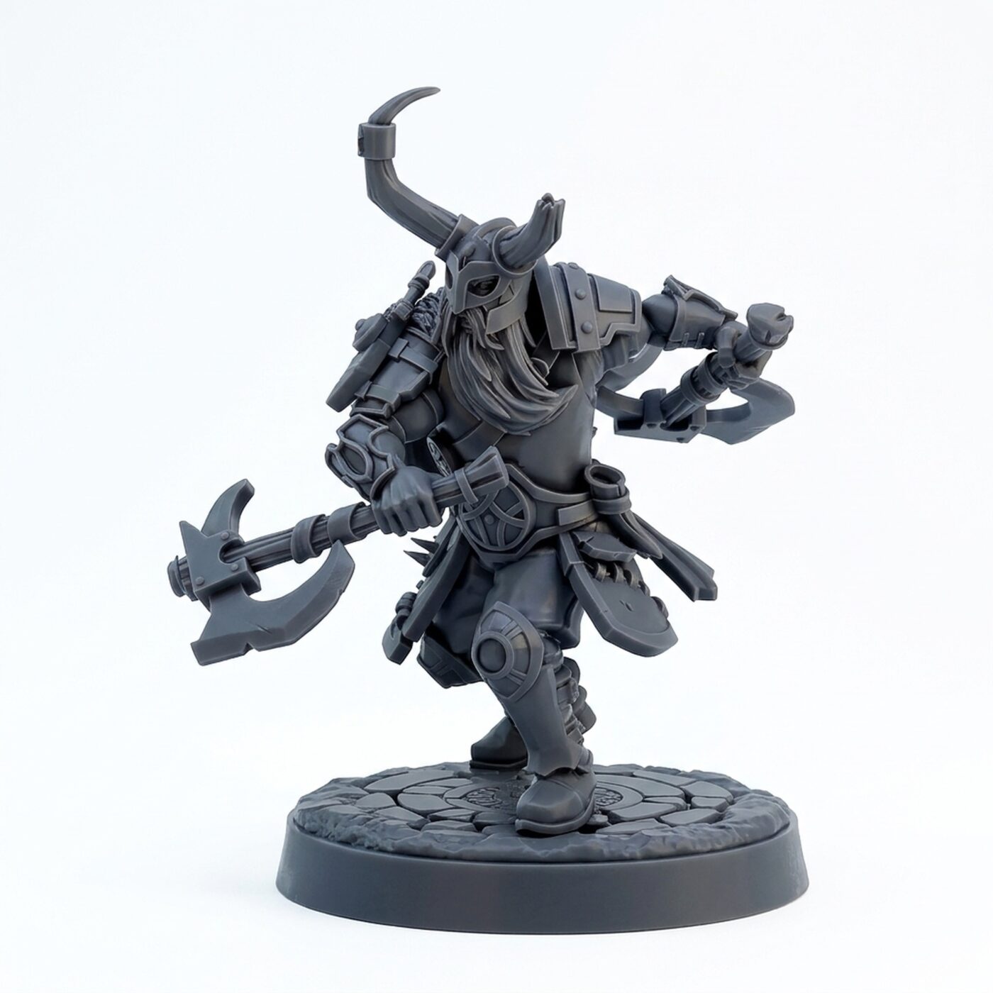 Two Hand Axe - Gray Resin 3D Printed Miniature