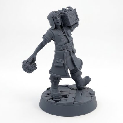 Ulmar Carrying Apples - Gray Resin 3D Printed Miniature