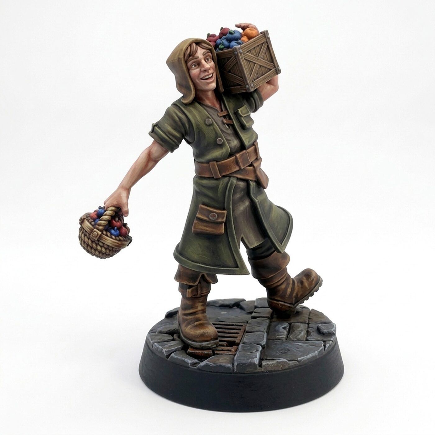 Ulmar Carrying Apples - Painted 3D Printed Miniature