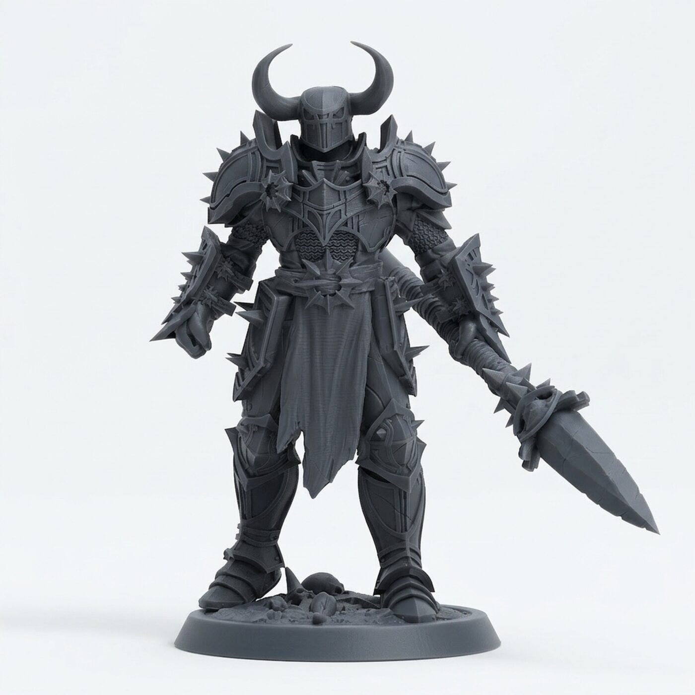 Unchainedcommander Stance Helm - Gray Resin 3D Printed Miniature