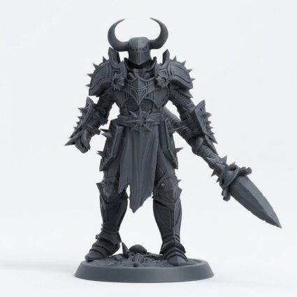 Unchainedcommander Stance Helm - Gray Resin 3D Printed Miniature