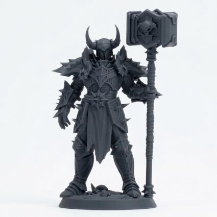 Unchainedcommander Stanceb Helm - Gray Resin 3D Printed Miniature