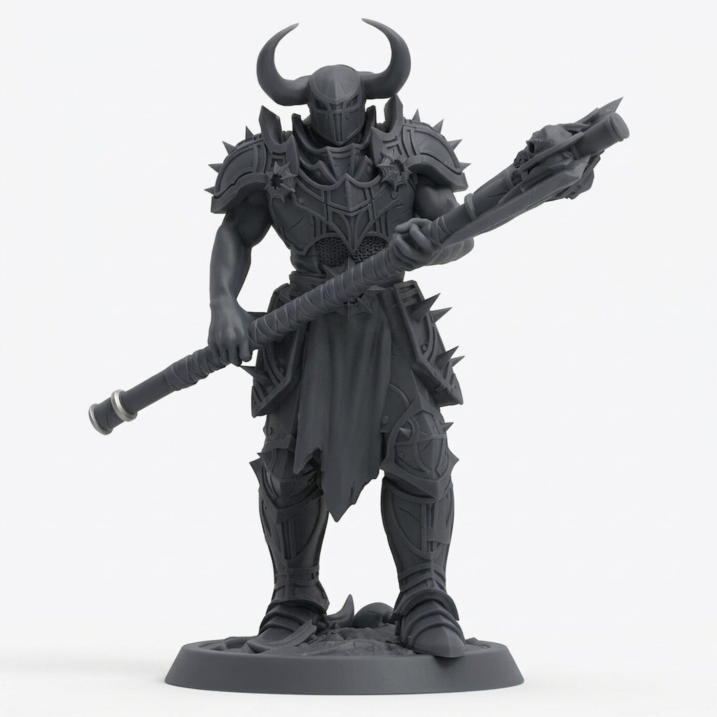 Unchainedcommander Walk Helm - Gray Resin 3D Printed Miniature