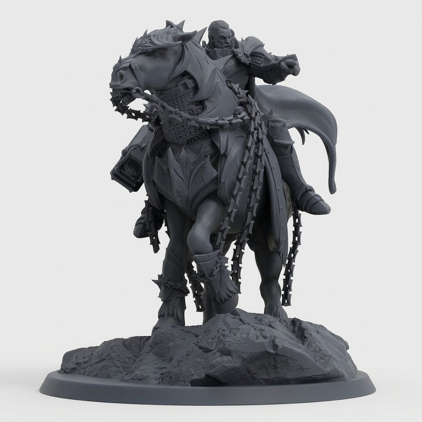 Unchainedhorse Stand Mount - Gray Resin 3D Printed Miniature