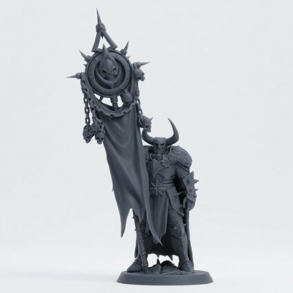 Unchainedsoldier Banner Raider - Gray Resin 3D Printed Miniature