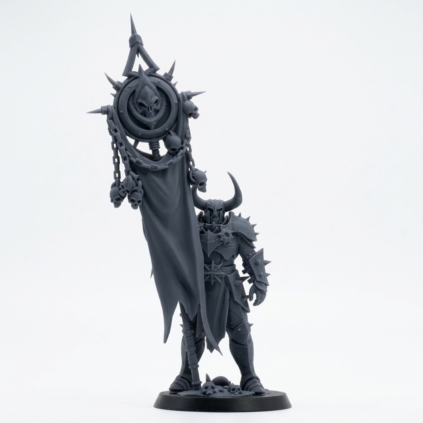 Unchainedsoldier Banner Warrior - Gray Resin 3D Printed Miniature