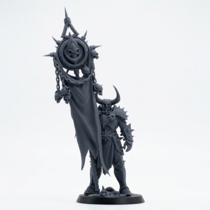 Unchainedsoldier Banner Warrior - Gray Resin 3D Printed Miniature