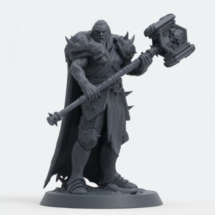 Unchained Soldier Big Hammer Look Ranger - Gray Resin 3D Printed Miniature