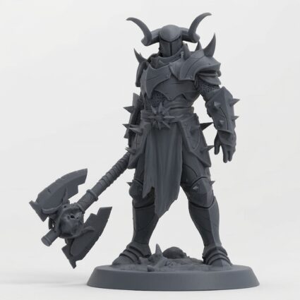 Unchainedsoldier Lookaxe Warrior - Gray Resin 3D Printed Miniature