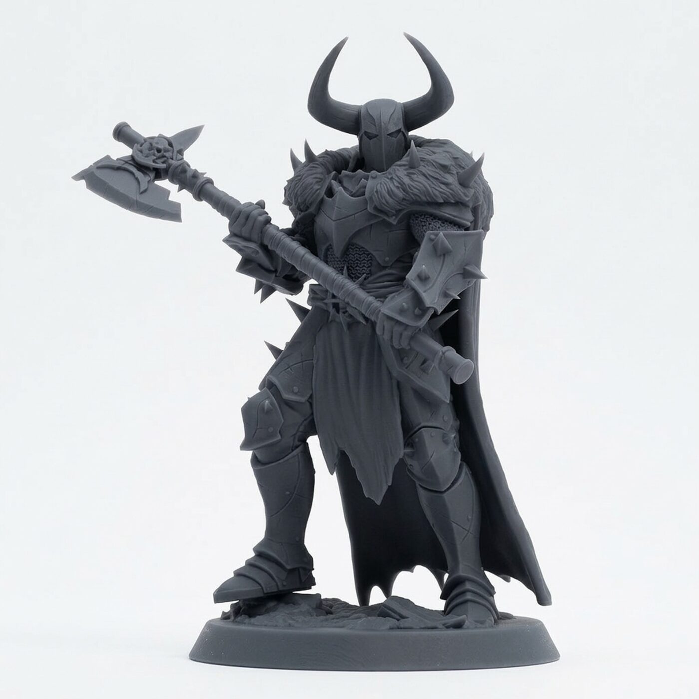 Unchainedsoldier Readyaxe Warrior - Gray Resin 3D Printed Miniature