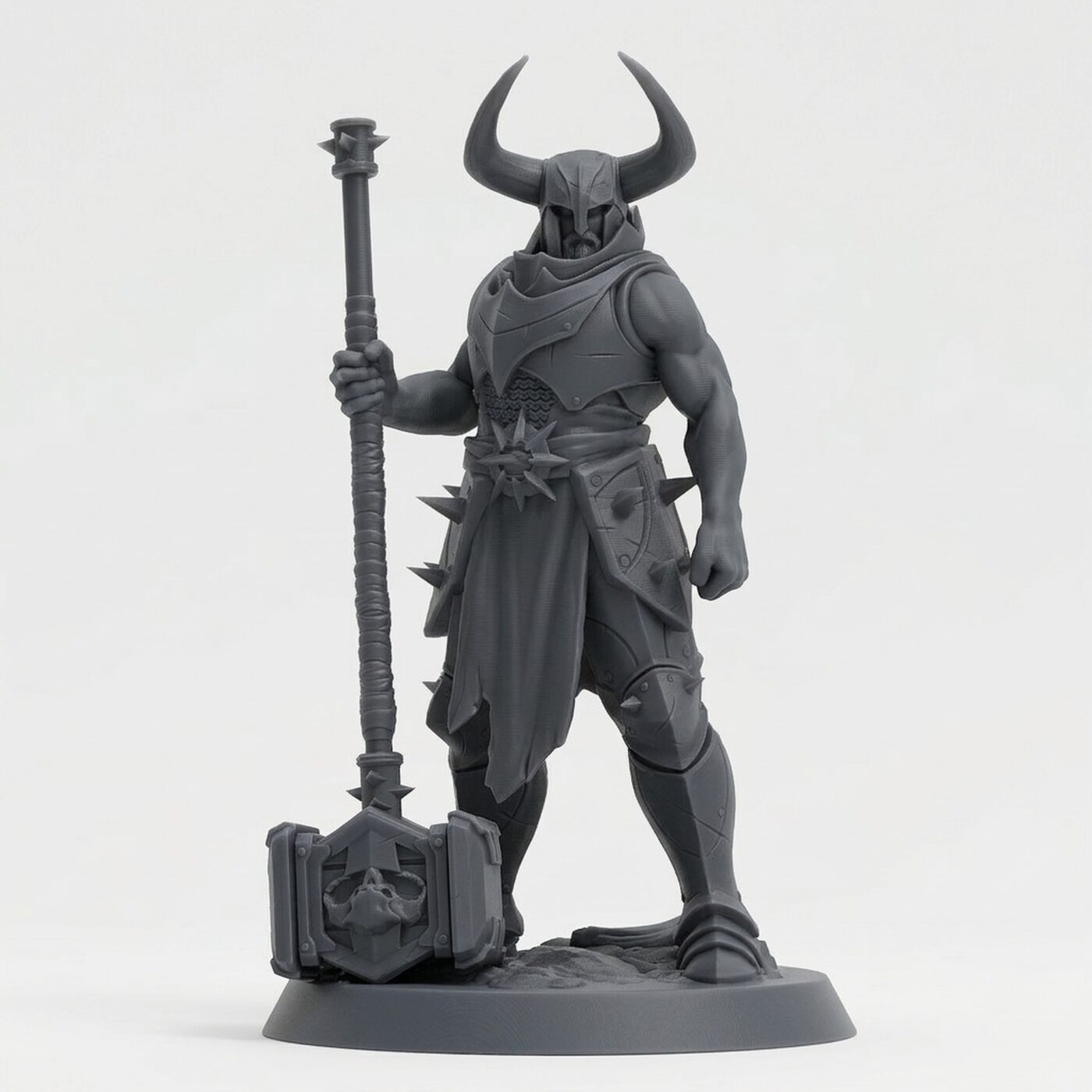 Unchained Soldier Warrior - Gray Resin 3D Printed Miniature