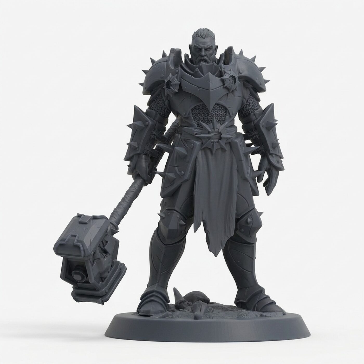 Unchained Warrior Bighammerstand Warrior - Gray Resin 3D Printed Miniature