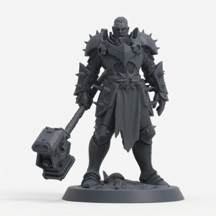 Unchained Warrior Bighammerstand Warrior - Gray Resin 3D Printed Miniature