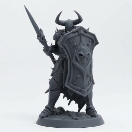 Warrior Spearblock Warrior - Gray Resin 3D Printed Miniature
