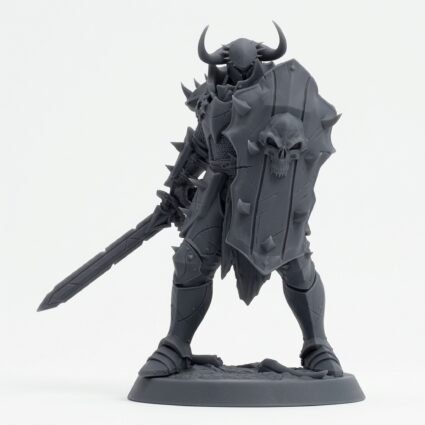 Warrior Swordblock Warrior - Gray Resin 3D Printed Miniature