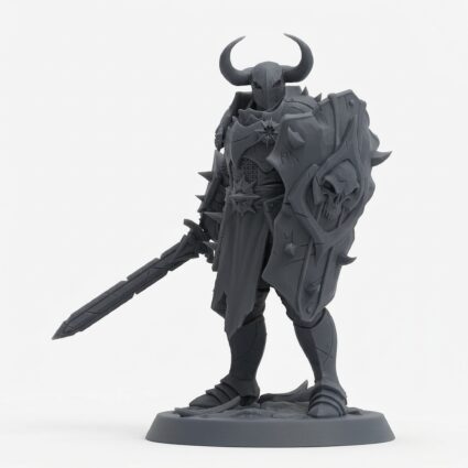 Swordready Warrior - Gray Resin 3D Printed Miniature