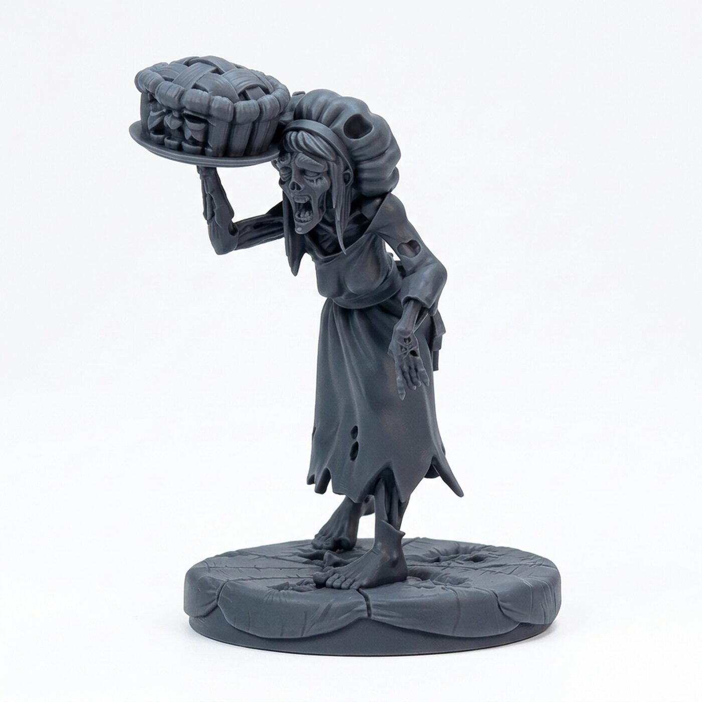 Undead Baker - Gray Resin 3D Printed Miniature