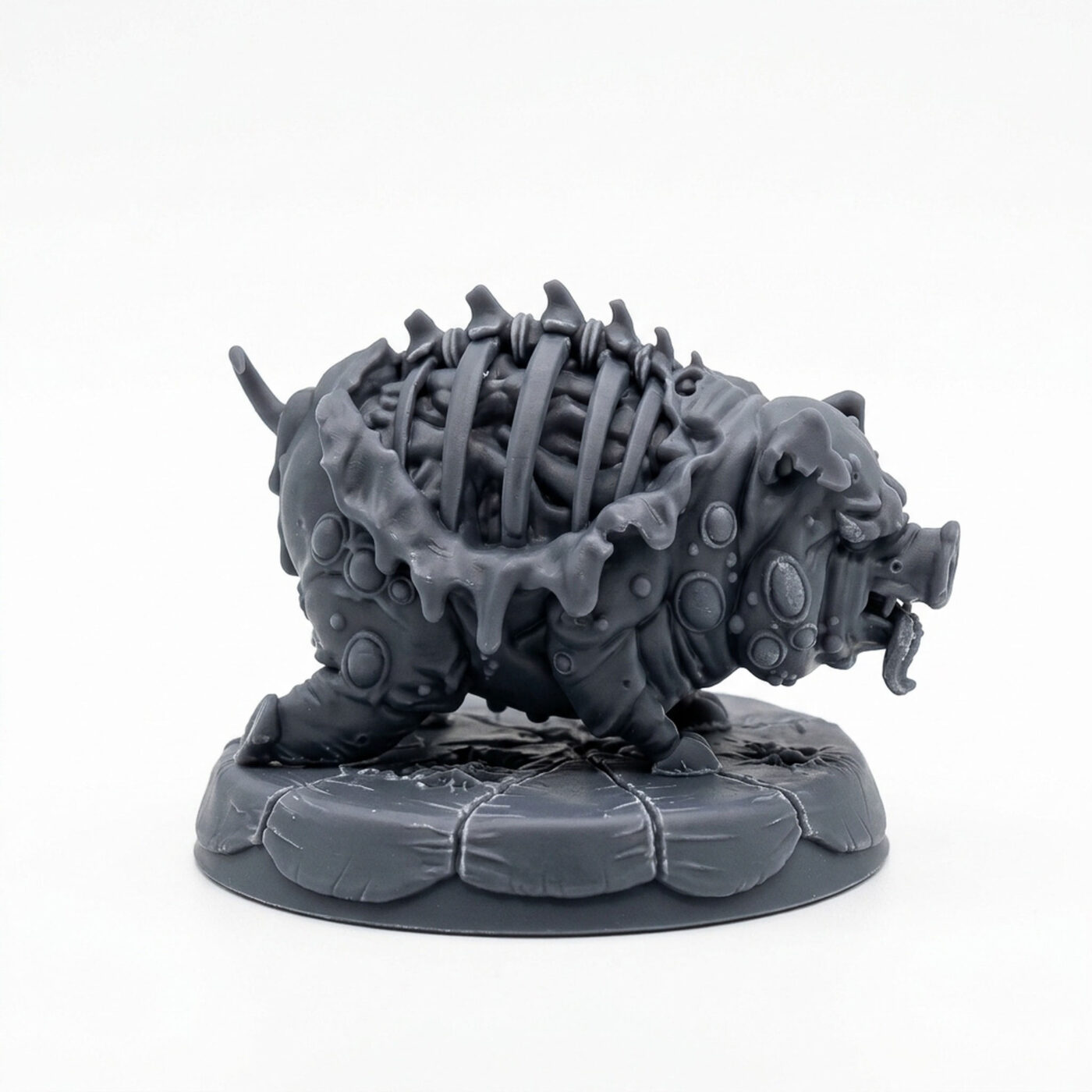 Undead Pig - Gray Resin 3D Printed Miniature