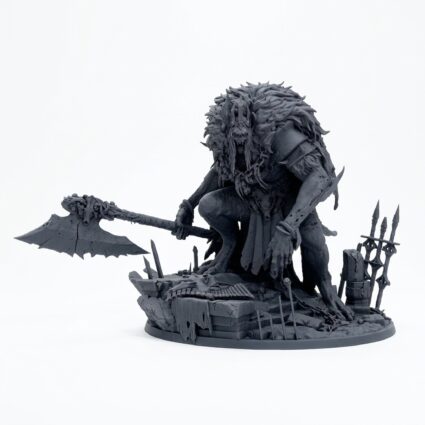 Undeadking - Gray Resin 3D Printed Miniature